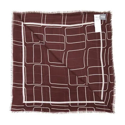 Max Mara Patterned Scarf In Brown