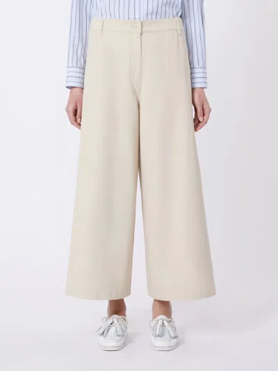 Weekend Max Mara Cotton Drill Trousers In Multi