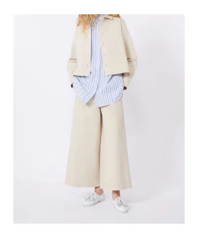 Weekend Max Mara Cotton Drill Trousers In Multi