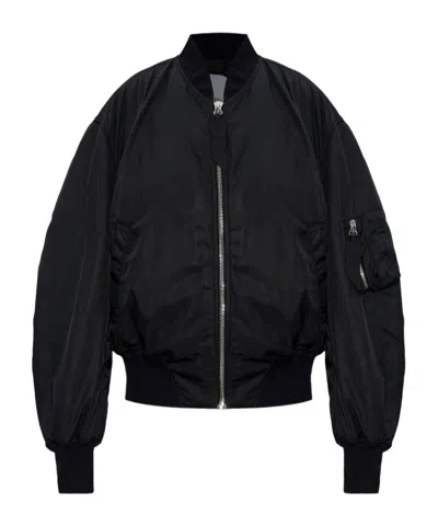 Attico Long-sleeved Zip-up Bomber Jacket In Animal Print