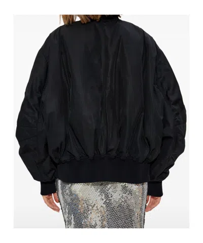 Attico Long-sleeved Zip-up Bomber Jacket In Animal Print
