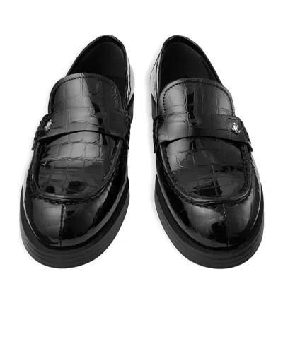 Jimmy Choo Ivy Crocodile-embossed Loafers In Multi
