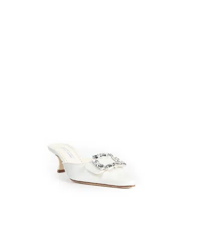 Manolo Blahnik Pointed-toe High-heeled Sandals In White