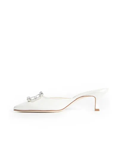 Manolo Blahnik Pointed-toe High-heeled Sandals In White