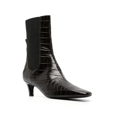Totême Pull-up Ankle Boots In Black