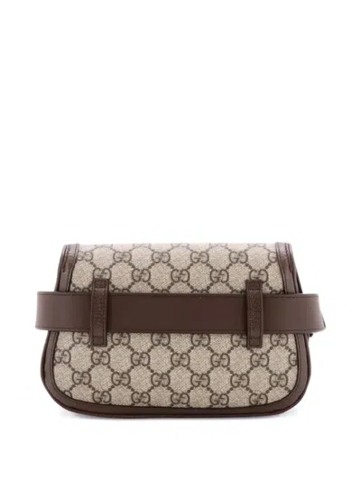 Pre-owned Gucci Blondie Gg Coated Canvas Belt Bag In Brown