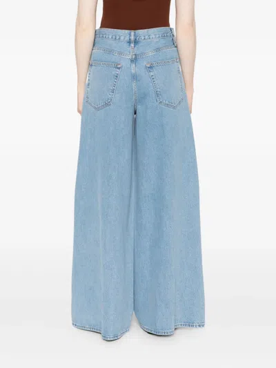 Frame The Drape High Rise Extra Wide Leg Jeans In Sweetheart In Blue
