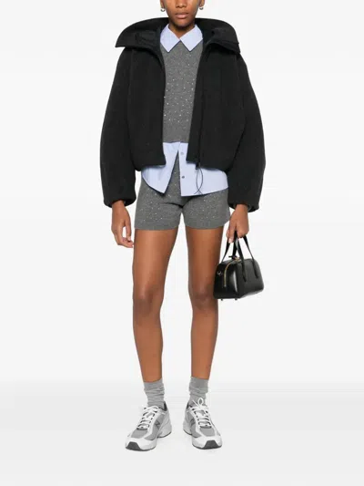 Maje Crystal-embellished Layered Sweater In Animal Print