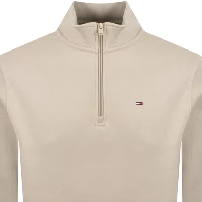 Tommy Jeans Quarter Zip Sweatshirt Beige In Neutral