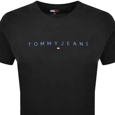 Tommy Jeans Linear Logo T Shirt Black In Black
