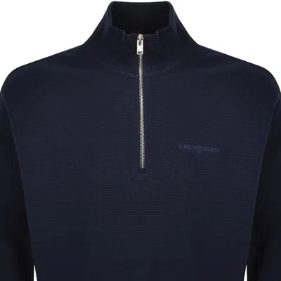 Tommy Jeans Flag Quarter Zip Sweatshirt Navy In Blue