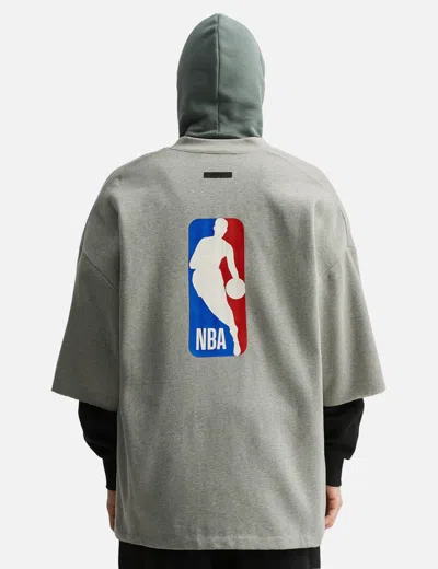 Essentials Nba Zip Up Jacket In Gray