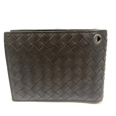 Pre-owned Bottega Veneta Intrecciato Brown Leather Wallet (bi-fold) ()