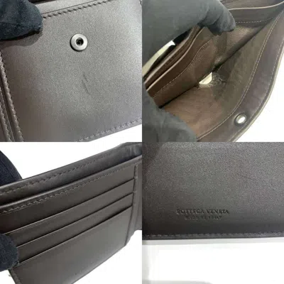 Pre-owned Bottega Veneta Intrecciato Brown Leather Wallet (bi-fold) ()