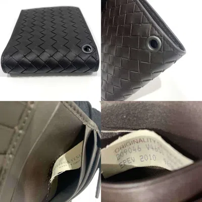 Pre-owned Bottega Veneta Intrecciato Brown Leather Wallet (bi-fold) ()