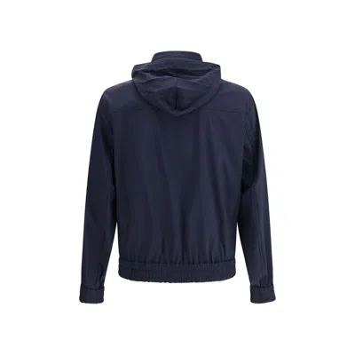 Brunello Cucinelli Blue Polyamide Shell Jacket In Blue