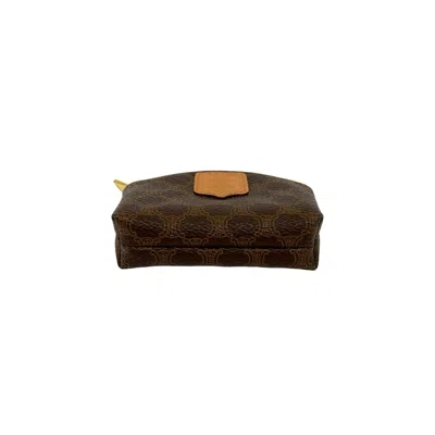 Pre-owned Celine Brown Leather Pvc Coin Purse/coin Case ()