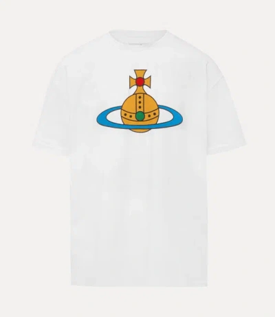 Vivienne Westwood Crew Neck Graphic Print Short Sleeve T-shirt In White