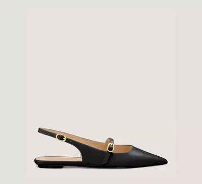 Stuart Weitzman Emilia Patent Mary Jane Slingback Ballerina Flats In Black