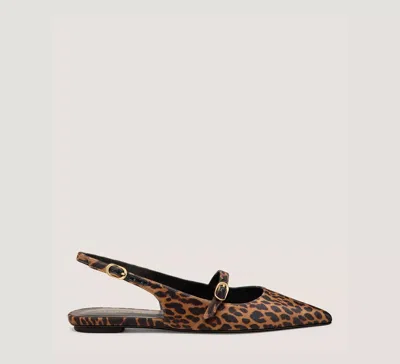 Stuart Weitzman Emilia Leopard Mary Jane Slingback Ballerina Flats In Multi