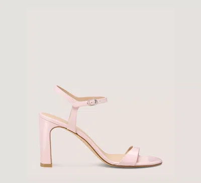 Stuart Weitzman Babette Patent Leather Ankle-strap Sandals In Pink