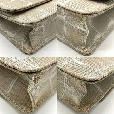 Pre-owned Chanel New Travel Line Beige Nylon Chain/shoulder Wallet () In Sand