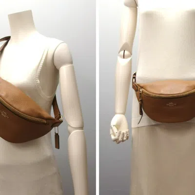 Pre-owned Coach Camel Leather Fanny Pack Sling Bag () In Brown