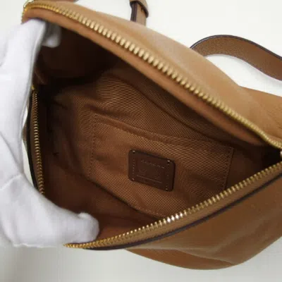 Pre-owned Coach Camel Leather Fanny Pack Sling Bag () In Brown