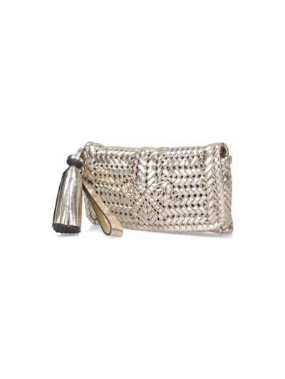 Anya Hindmarch Neeson Leather Clutch Bag In Gold