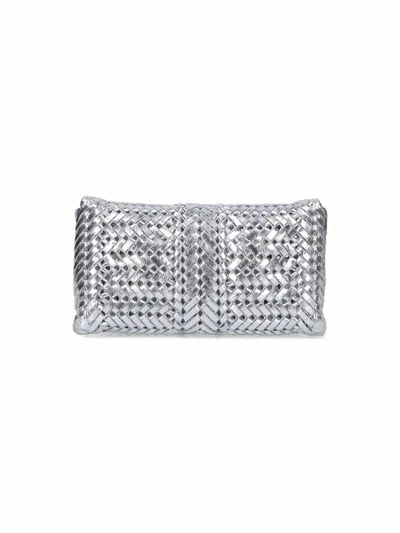 Anya Hindmarch Neeson Leather Clutch Bag In Silver