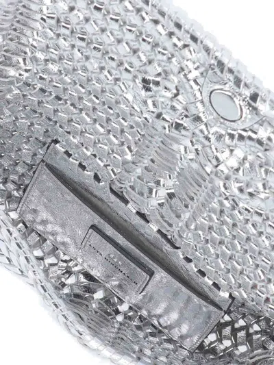 Anya Hindmarch Neeson Leather Clutch Bag In Silver