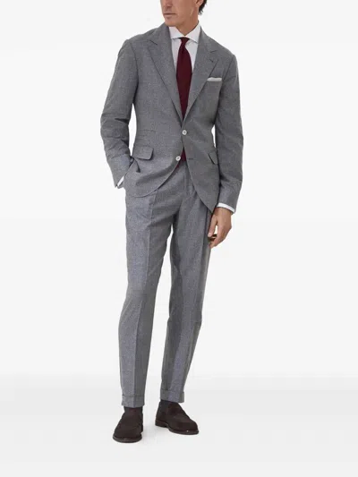 Brunello Cucinelli Button-down Collar Cotton Shirt With Curved Hem In White