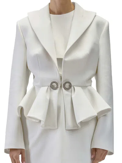 Genny 1 Button Jacket In White