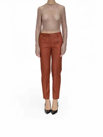 Genny Top Net Pearls And Crystals In Pink