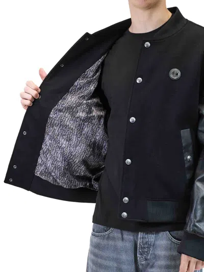 Just Cavalli Varsity Jacket In Black