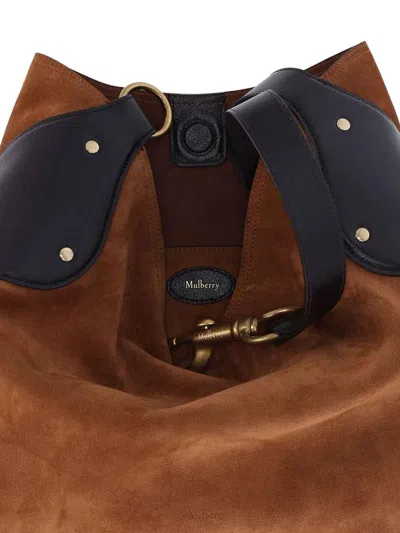 Mulberry Leather Panel Shoulder Bag Strap In Brown
