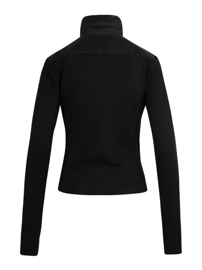 Moncler Quilted High Collar Long Sleeve Cardigan In Black