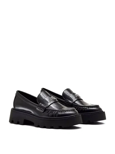 Marc Jacobs Logo-plaque Platform Loafers In Black