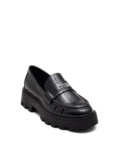 Marc Jacobs Logo-plaque Platform Loafers In Black
