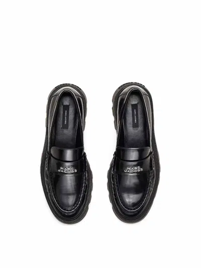Marc Jacobs Logo-plaque Platform Loafers In Black