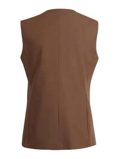 Max Mara Reno Single-breasted Vest In Brown