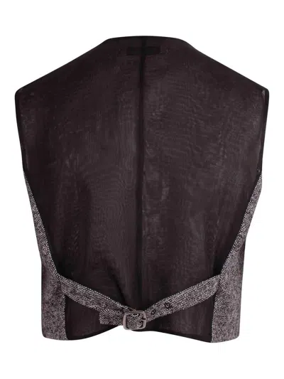 Max Mara Wool And Silk Tweed Vest In Multi