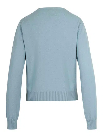 N°21 Wool Cardigan With Logo Plaque In Blue