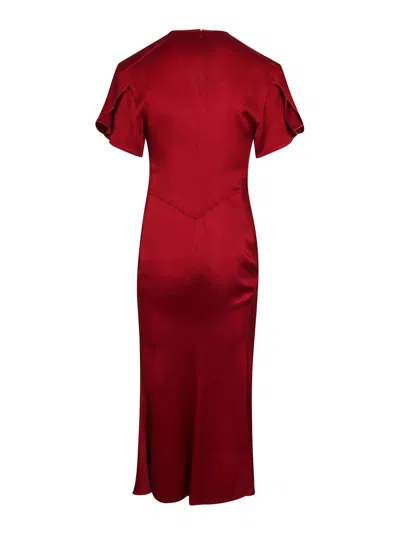 Victoria Beckham Lightweight Semi-sheer Asymmetrical T-shirt In Red
