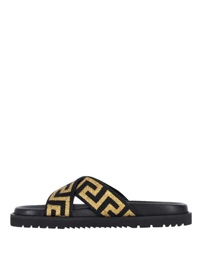 Versace Sandals In Black