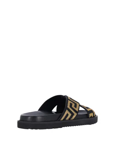 Versace Sandals In Black