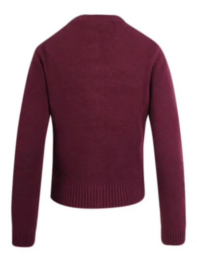 Ganni Women's Burgundy Wool-mix Cardigan In Purple