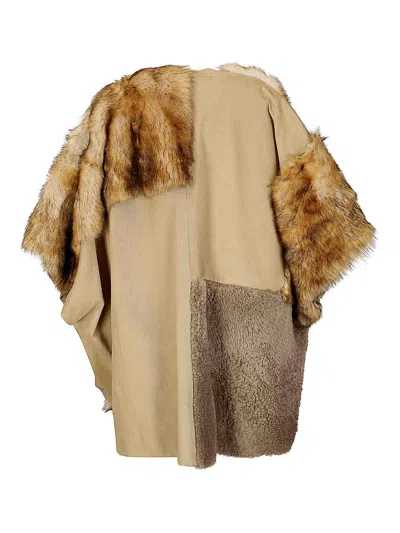 Jejia Romy Fur Cape In Multi