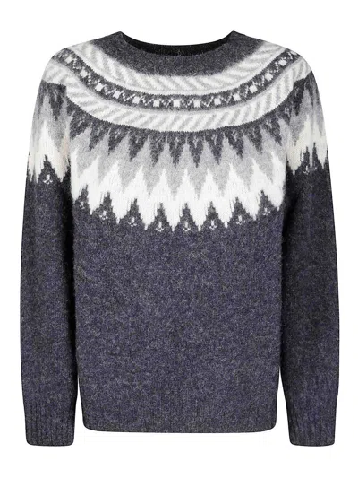 Howlin' Broken Flowers Patterned Sweater In Blue