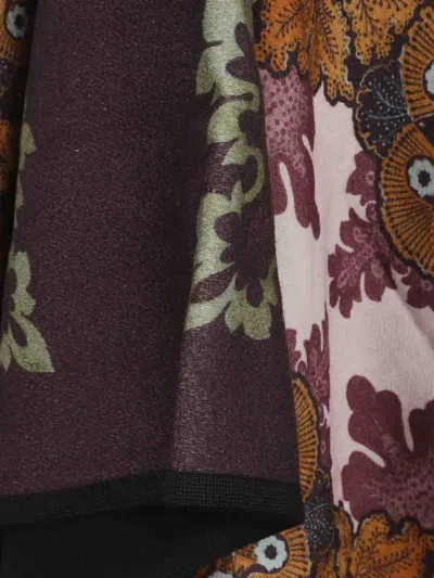 La Doublej Virgin Baize Wool Poncho In Burgundy